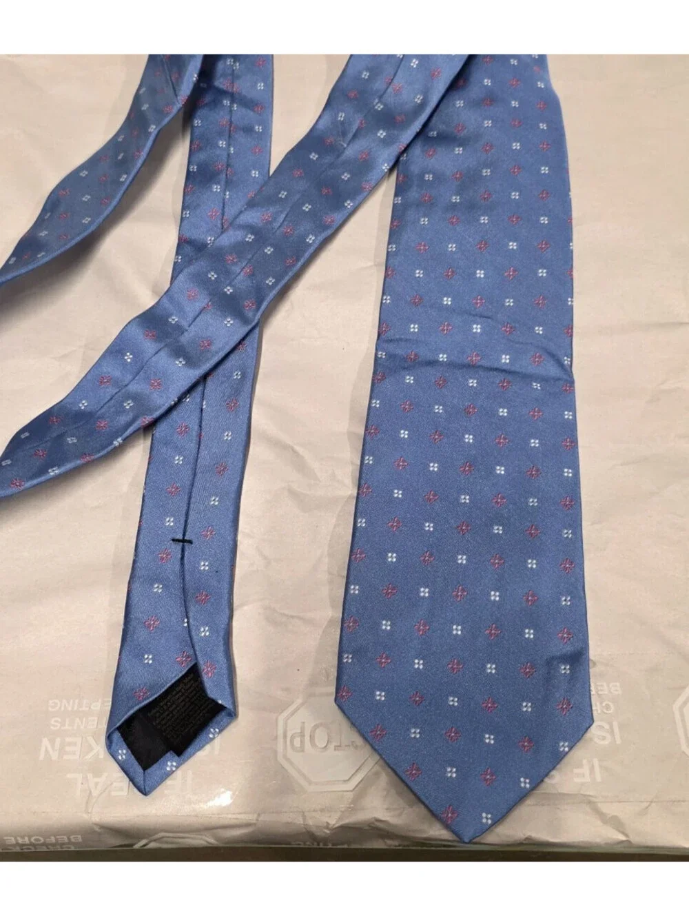 Brooks Brothers New York makers Silk Men's Necktie  Floral Blue USA 58x3.1/4